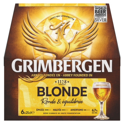 6X25cl Bière Grimbergen Blonde 6.7%V