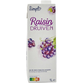 1L Brique de Jus de Raisin Simpl (ABC) 1L Brique de Jus de Raisin Simpl (ABC)