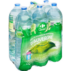 1.5L Eau de source d'Auvergne Carrefour