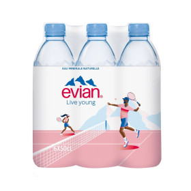 6X50cl bouteilles d'Eau minérale Evian
