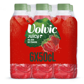 6X50cl bouteilles d'Eau saveur fraise Volvic Juicy 6X50cl bouteilles d'Eau saveur fraise Volvic Juicy