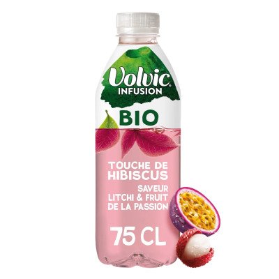 75cl Eau saveur litchi & fruit de la passion Volvic Bio