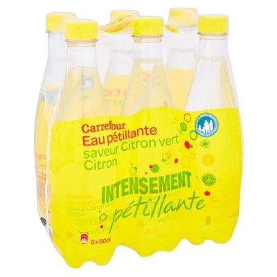 6X50cl Eau gazeuse citron Carrefour