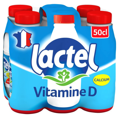 Bouteille de 6x50 cl lait entier Lactel