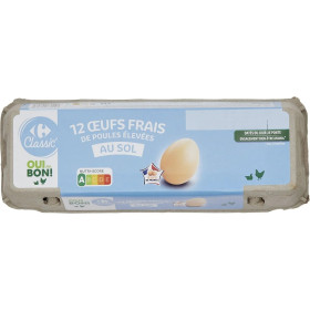 12 oeufs frais de poules élevées au sol CRF Classic