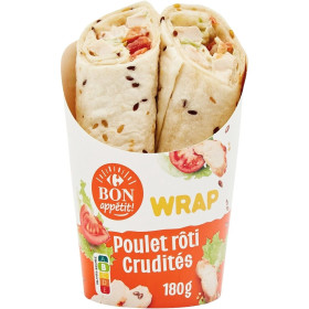 180 g Wrap  poulet rôti crudités Bon appétit