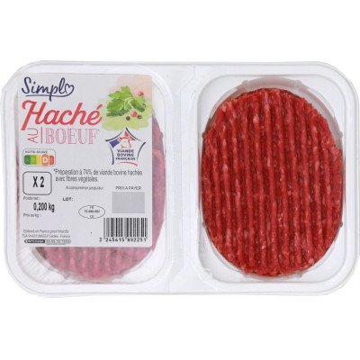 Haché au Bœuf 20% Simpl 2x 100g