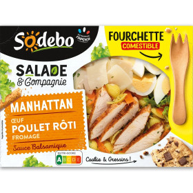 320 g Salade Manathan ( poulet rôti fromage ) Sodébo 320 g Salade Manathan ( poulet rôti fromage ) Sodébo