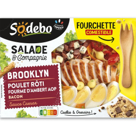 320g Salade Brooklyn (poulet fourme d'ambert bacon ) Sodebo 320g Salade Brooklyn (poulet fourme d'ambert bacon ) Sodebo
