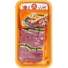 Brochettes de dinde x4 380G Carrefour