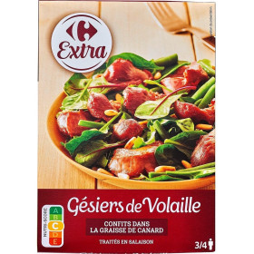 Gésiers volaille confits 300g Carrefour