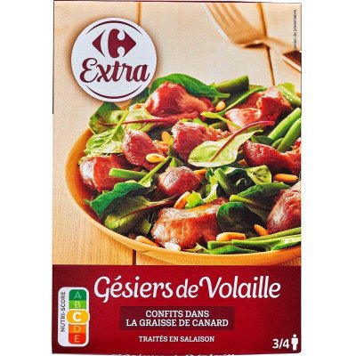 Gésiers volaille confits 300g Carrefour