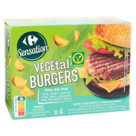 4x 100g steak végétal ( burgers végétal)   Carrefour Sensation