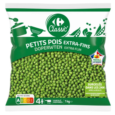 1kg petits pois extra fins   Carrefour Classic