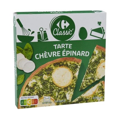 400g Tarte Chèvre Epinards Carrefour Classic