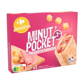 360g Pizza Minut'Pocket Jambon Fromage Carrefour Sensation