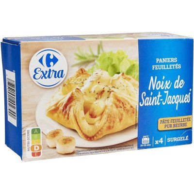 4x 100g  feuilleté bretonne - noix Saint jacques  Carrefour Extra