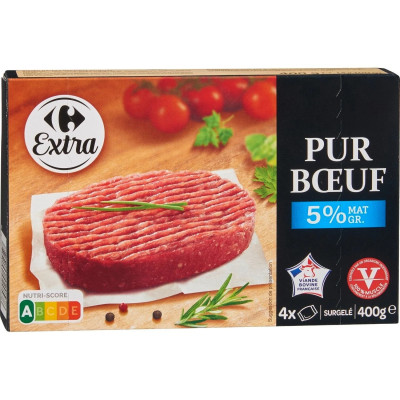 4x100g Steak Haché 5% Carrefour Extra