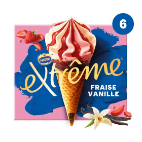 426g - 6x cônes vanille fraise  Extreme 426g - 6x cônes vanille fraise  Extreme