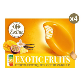 312g - 4x bâtonnet vanille fruit exotique Carrefour Extra 312g - 4x bâtonnet vanille fruit exotique Carrefour Extra