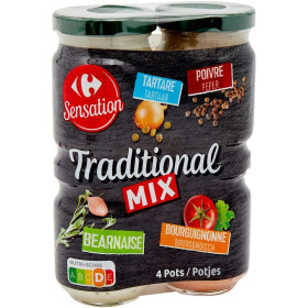 340g Lot de 4 sauces Carrefour Sensation