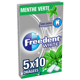 5x 10 dragées Freedent White menthe verte 5x 10 dragées Freedent White menthe verte