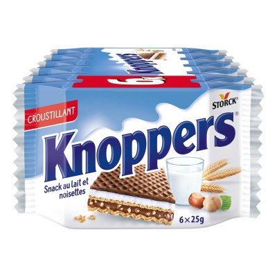 Knoppers lait noisette 6x25g