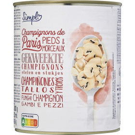 460g  Champignons paris  pied et morceaux   Simpl 460g  Champignons paris  pied et morceaux   Simpl