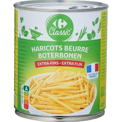 440g  haricots beurre extra fins Carrefour Classic