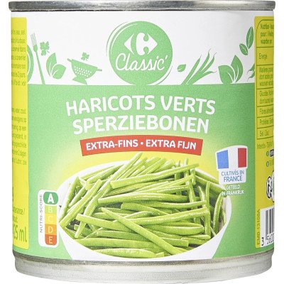 220g  Haricots verts extra fins Carrefour Classic