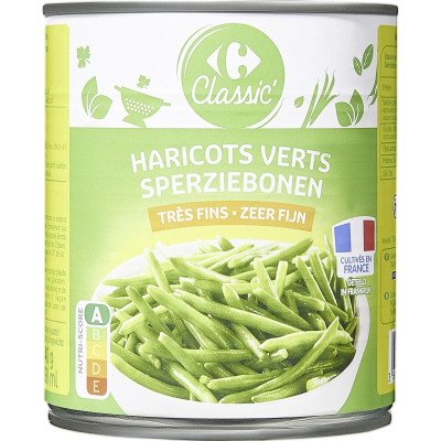 440g  Haricots verts très fins Carrefour Classic