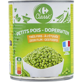 560g  petit pois très fins Carrefour Classic