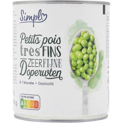 560g petits pois très fins  Simpl