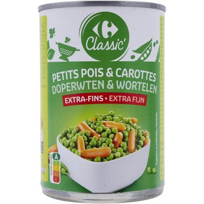 265g petit  pois carottes extra fins Carrefour Classic