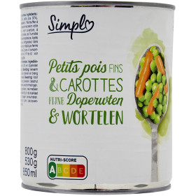 530g  petit pois carotte très fins Simpl