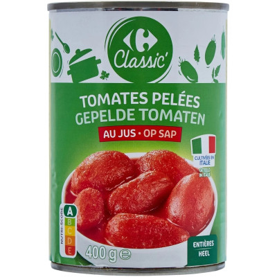 240g tomates entières pelées  Carrefour Classic