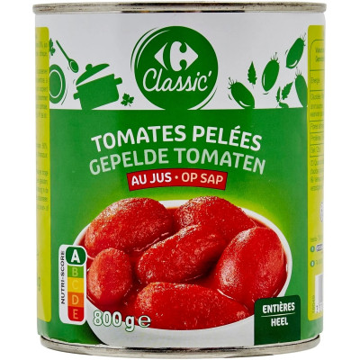 480g tomates entières pelées Carrefour Classic