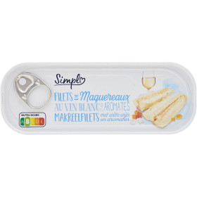176g Filets de maquereaux vin blanc Simpl 176g Filets de maquereaux vin blanc Simpl