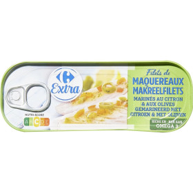 176g Filets de maquereaux olive citron Carrefour Extra