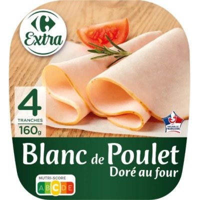 Blanc de poulet doré au four 4 tranches 160g