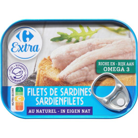 70g  Sardines au naturel Carrefour Extra