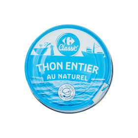 140g Thon entier  au naturel Carrefour Classic