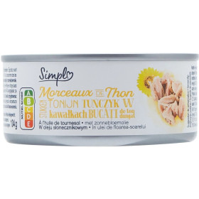 104g Thon morceaux huile de tournesol Simpl 104g Thon morceaux huile de tournesol Simpl