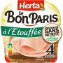 Le Bon Paris Jambon cuit à l'étouffée conservation sans nitrine 4 tranches 140g