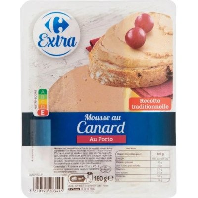 Mousse de canard au porto Carrefour extra 180g