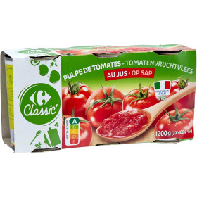 3x 400g  Pulpe de tomates Carrefour Classic
