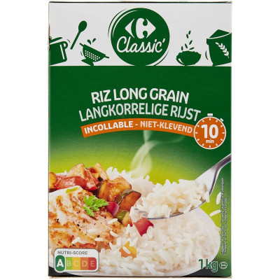 1Kg Riz incollable 10min Carrefour Classic