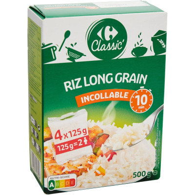 4x125g Riz incollable 10min Carrefour Classic