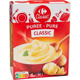 4x 125g purée nature Carrefour Classic