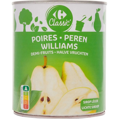 455g demi poire au  sirop léger  Carrefour Classic